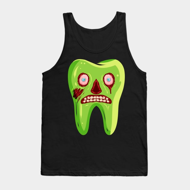 Zombie Tooth For Dentist On Halloween Tank Top by SinBle